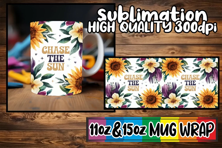Happy hearts 11oz 15oz sublimation wrap, Flower Quote