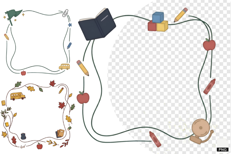 Back To School Frames Clipart