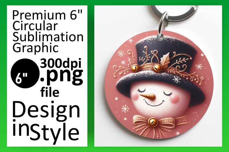 Unique Circle Design Car Coaster Template , Snowman