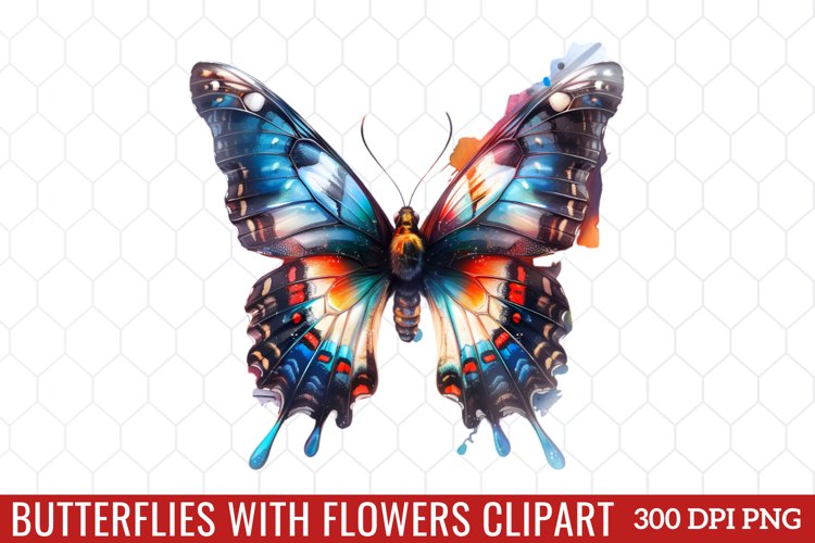 Butterflies With Flowers Clipart