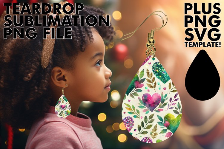 LUMINOUS TEARDROP EARRINGS PNG, Heart