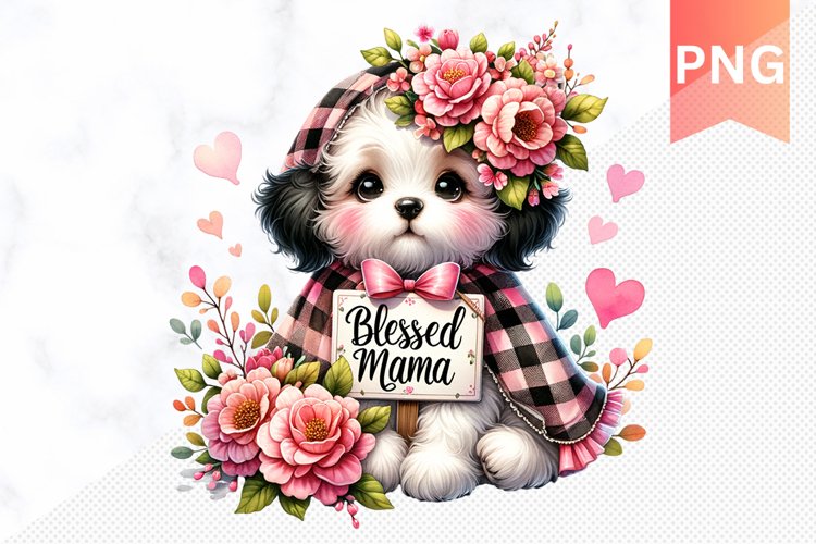 Blessed mama Sublimation - Mothers Day Clipart PNG