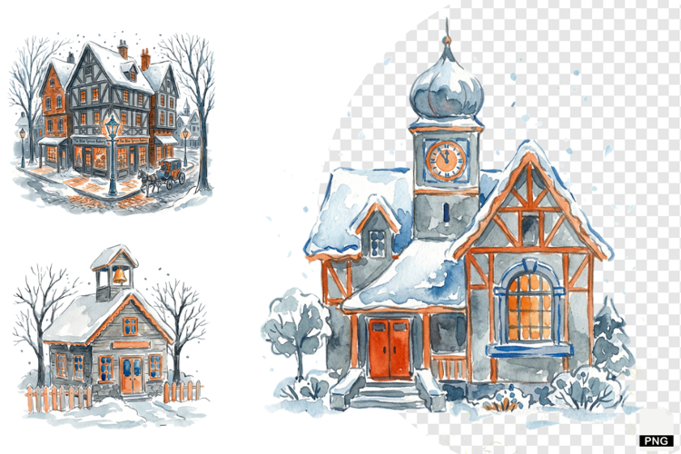 Winter Village Clipart
