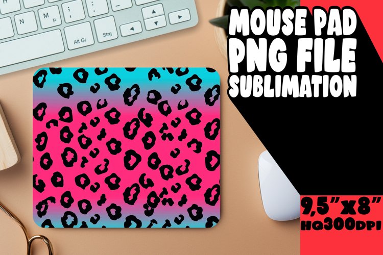 Chic Leopard Gradient Pattern Mouse Pad PNG