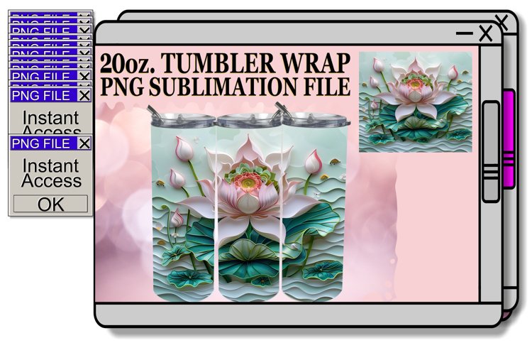 Delicate Dreamy Enchanting Springtime 3D 20oz Tumbler Design example image 1
