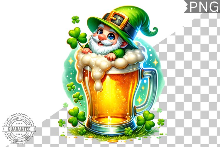 St. Patricks day Gnome - Clipart Sublimation PNG