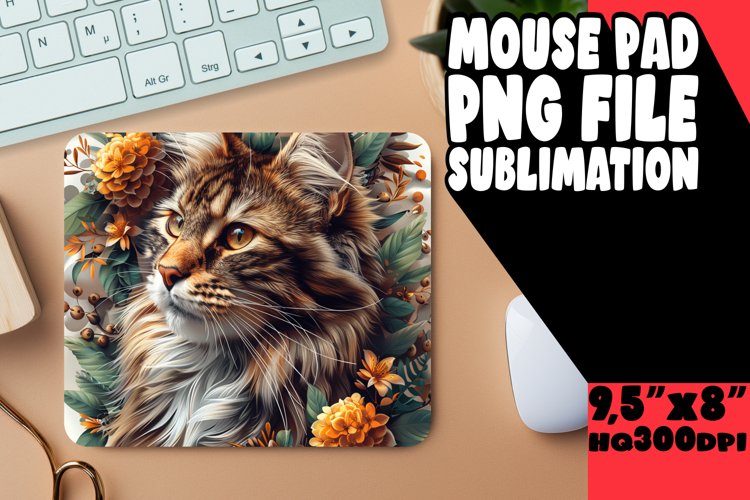 Funny Feline Charm Sublimation Mousepad PNG