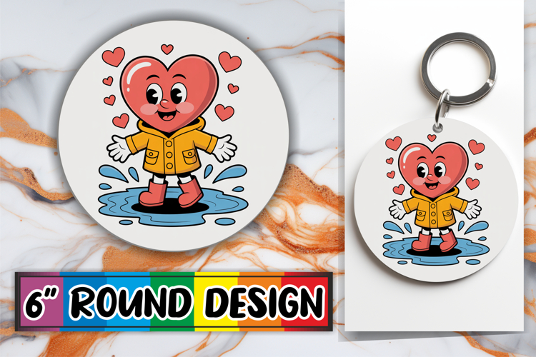 Cheerful Round Ornaments Design PNG, Valenines Heart