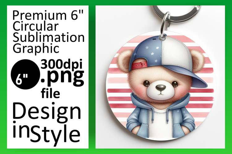 Creative Keychain Round PNG Artwork , Teddy Bear