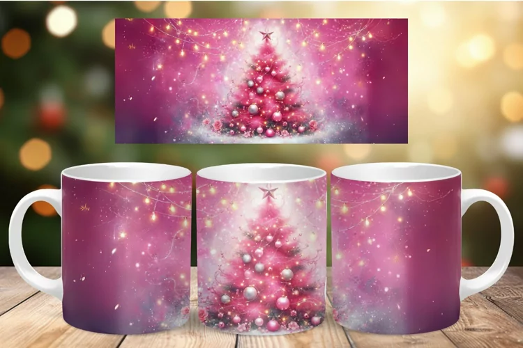 Mug Wrap Sublimation - christmas tree