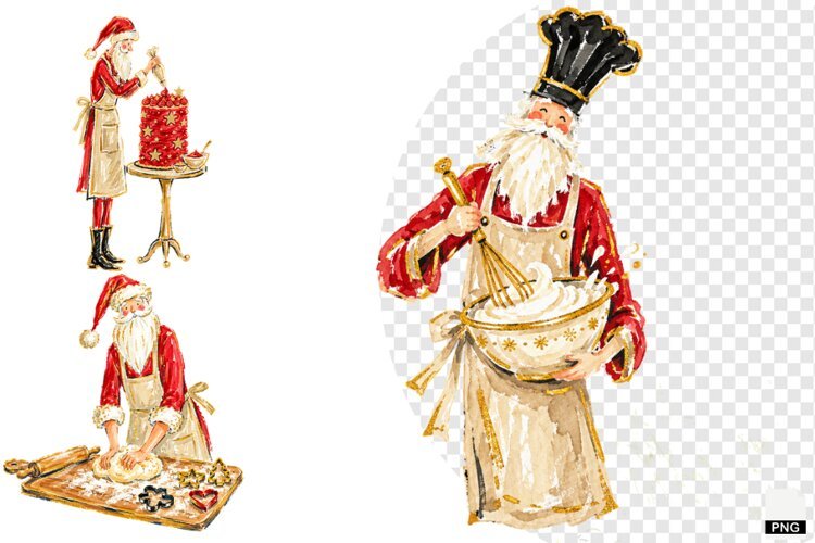 Santa Love Baking PNG example image 1