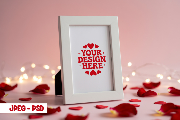 Valentine Minimal Frame PSD JPEG Mockup