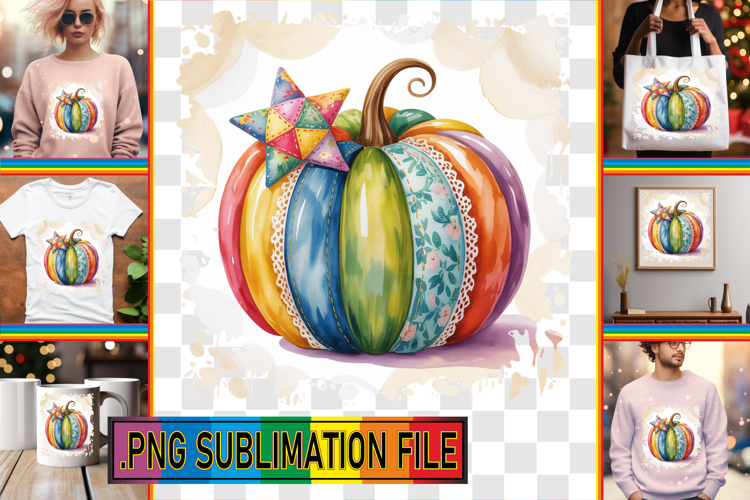 Unique TSHIRT Art Designs PNG, Pumpkin Watercolor