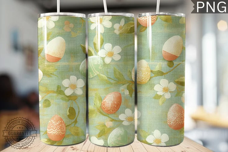 Spring Easter Tumbler Wrap - High Quality 300 Dpi