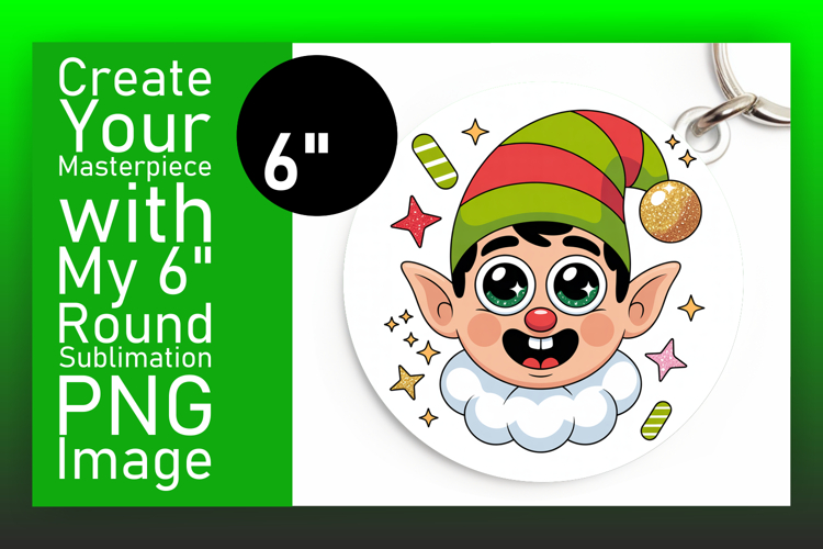 Charming Round Design for Sublimation , Cute Christmas