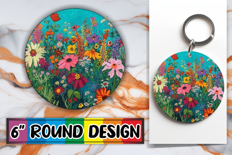 Delicate Blossom Pattern Keychain   Coaster Assortment