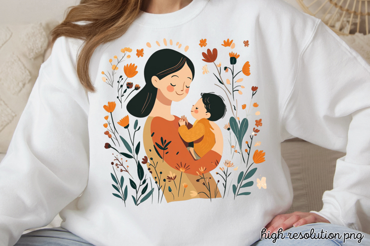 Mothers Day Folk Art Sublimation PNG
