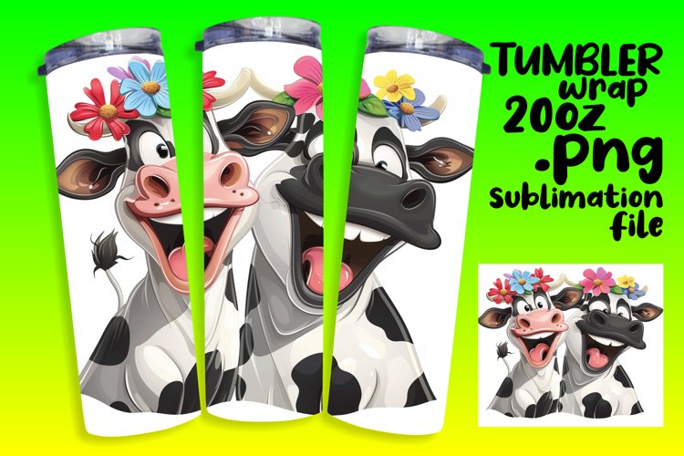 Funny Farmhouse Cow Tumbler Sublimation - 20oz example image 1