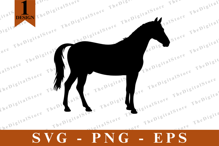 Horse SVG, Horse vector, Horse Silhouette, Cut files example image 1