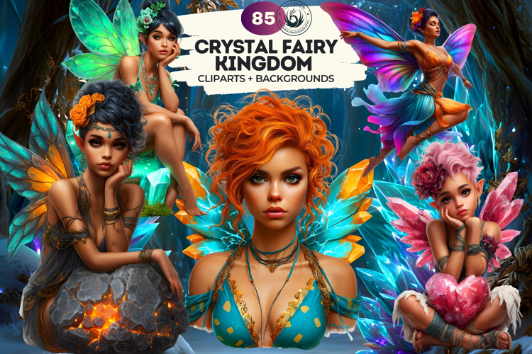 Crystal Fairy Kingdom Fantasy Cliparts and Backgrounds