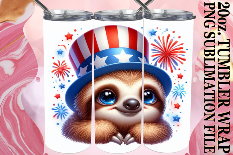 Heartfelt Sublimation 20oz tumbler wrap, USA Animals