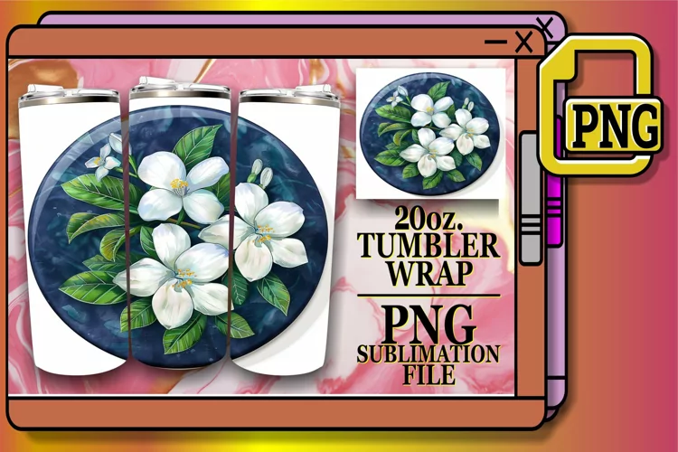 Denim Flower Tumbler Design Spring 20oz