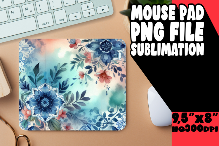 VIBRANT MOUSE PAD SUBLIMATION PNG, Watercolor Patter