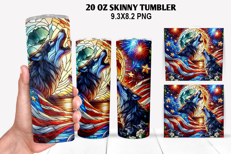 Boxer Skinny Tumbler 20oz Wrap Design,4th of july Tumble PNG