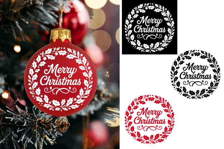 Merry Christmas Christmas Ornament Ball, Christmas Svg Png