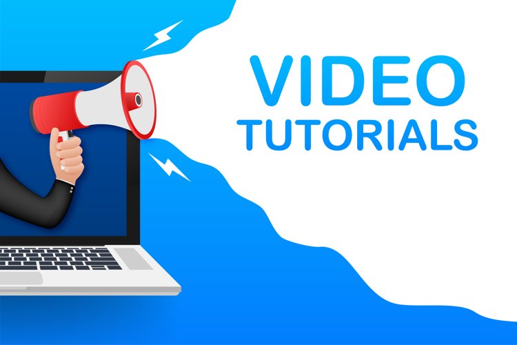 Video tutorials icon concept. Study and learning background example image 1