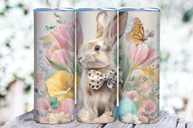 Easter Bunny Tumbler Wrap | 20oz Straight & Tapered Tumbler