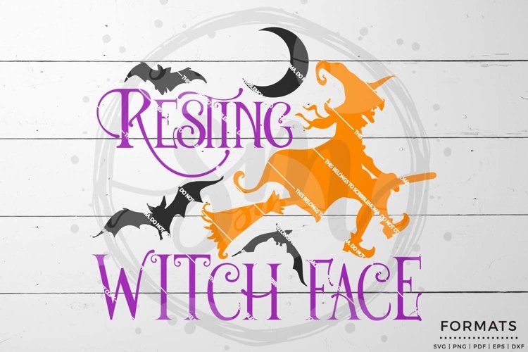 Resting Witch Face Halloween SVG example image 1