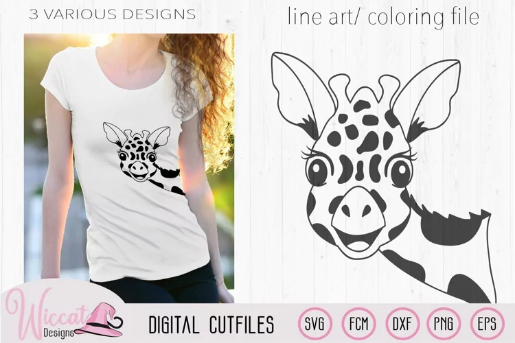 Funny Giraffe face svg, summer design