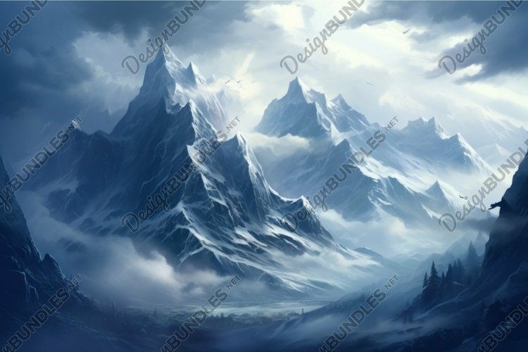 Mountain Range Clipart Image 11