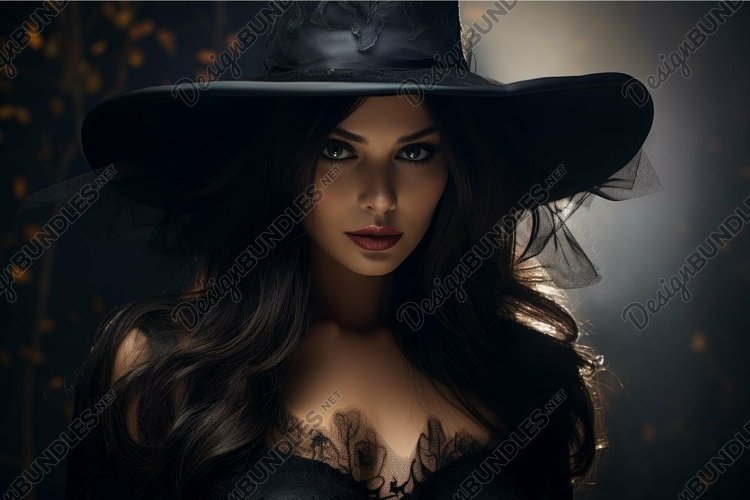 Portrait of a bewitching woman with a mystical aura wearing example image 1
