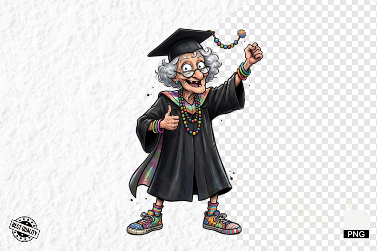 Whimsical Graduation Grandma Clipart