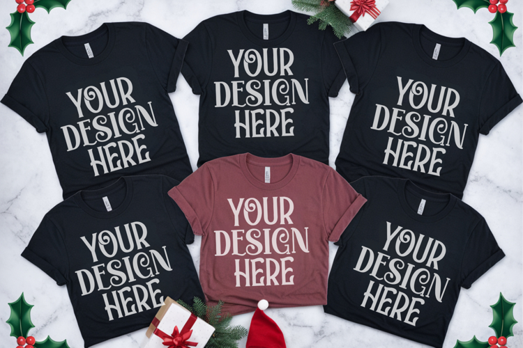 Christmas Family Matching Group T-Shirt Mockup