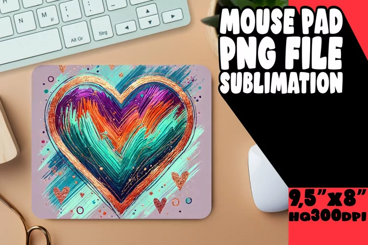 CHEERFUL desk mat Fun Sublimation, Heart