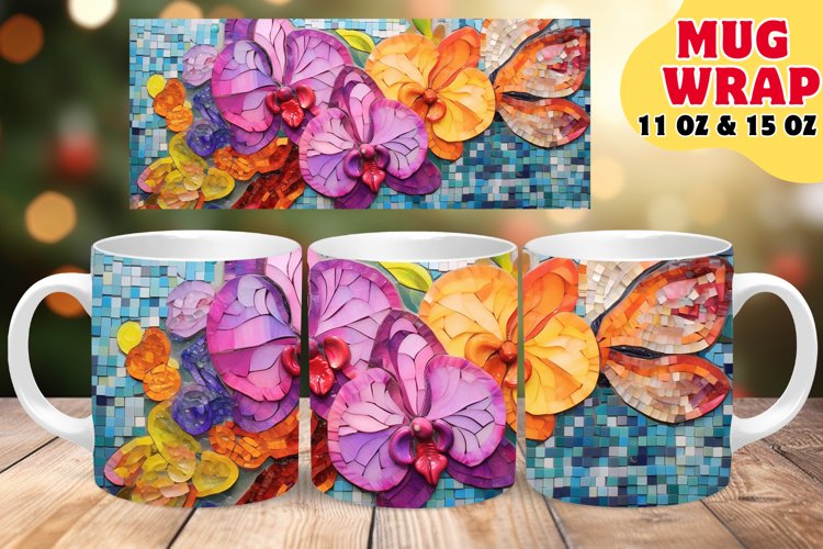 Artistic Blossom Enigma Stained Glass Sublimation 11oz 15oz