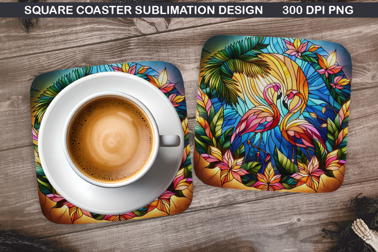 Tropical Drink Coaster Sublimation,Summer Coaster PNG Design