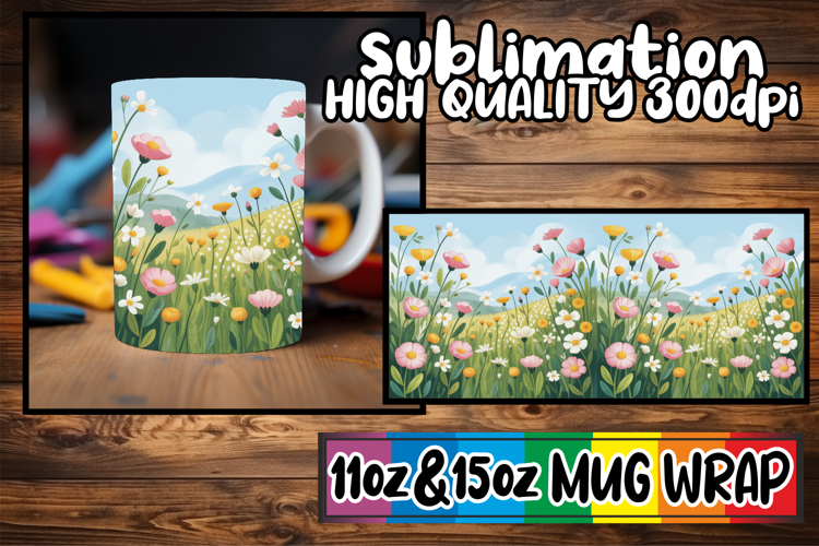 Heartfelt mornings 11oz 15oz sublimation wrap, Spring