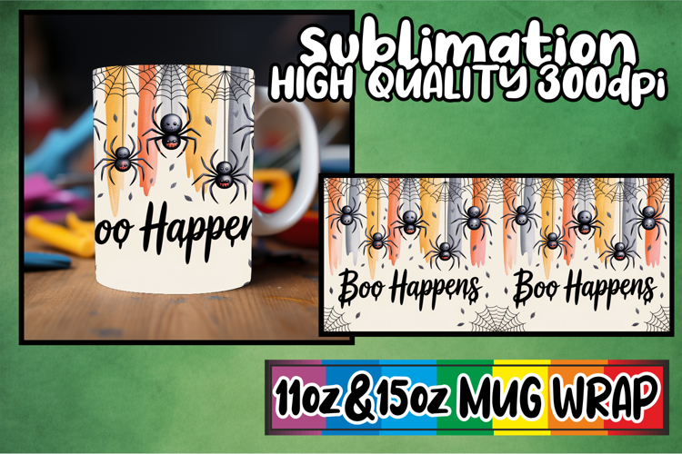 Unique charm 11oz 15oz sublimation wrap, Halloween