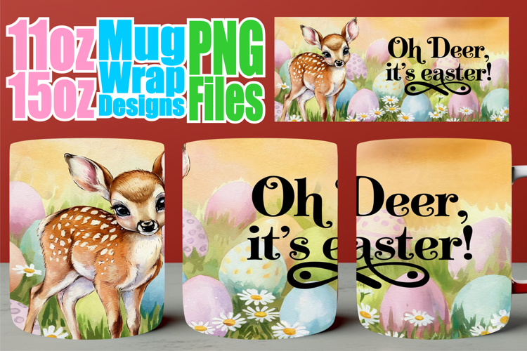 Bright smiles sublimation mug wrap, Easter