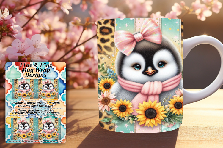 Charming 11oz Mug Wrap Png Artwork , Cute Animals