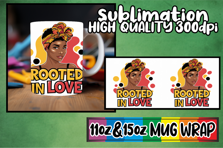 Radiant vibes 11oz 15oz sublimation wrap, Black Woman