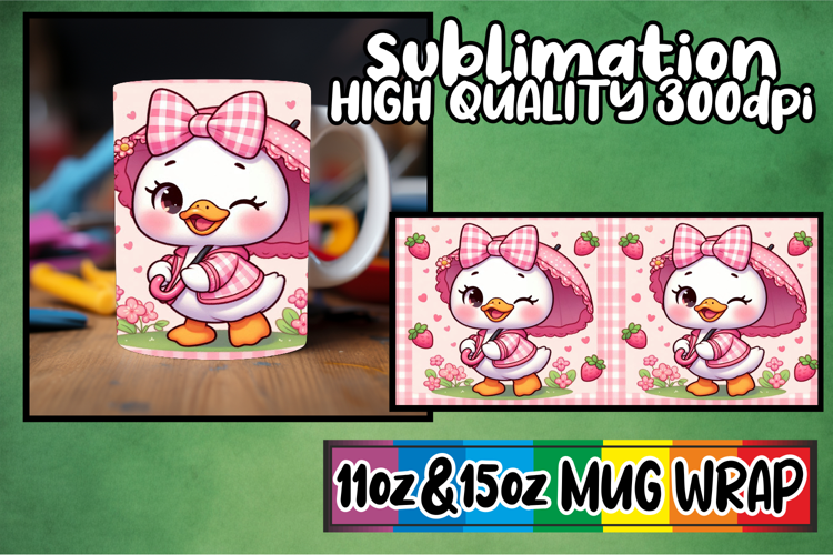 Refreshing days sublimation print wrap, Cute Goose