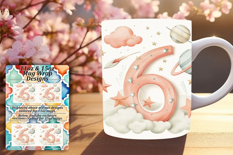 Celestial Harmony: Sublimation Mug Wrap Art 11oz/15oz