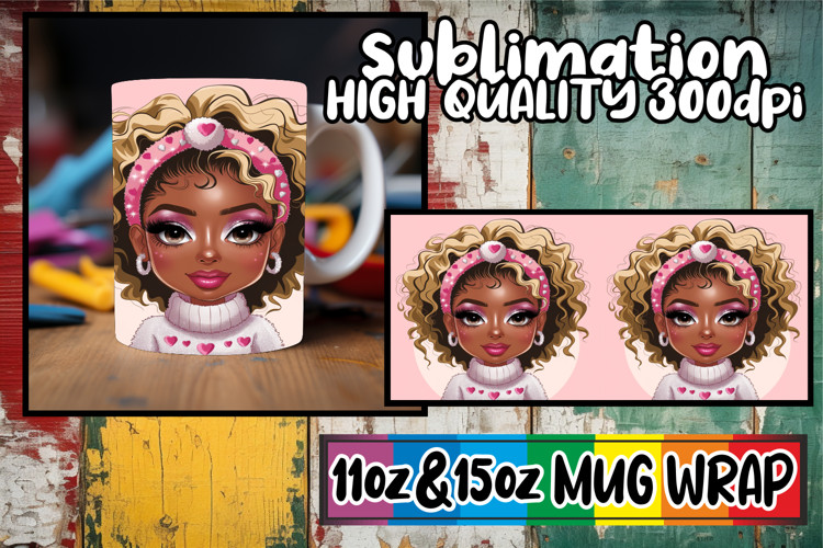 Inviting moments 11oz 15oz mug wrap, Afro Girl