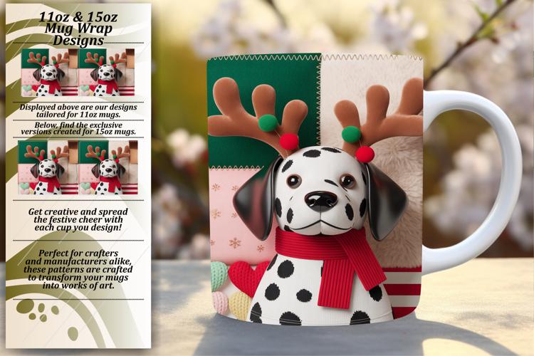 Artful 11oz Mug Wrap Png Template , Holiday Pets