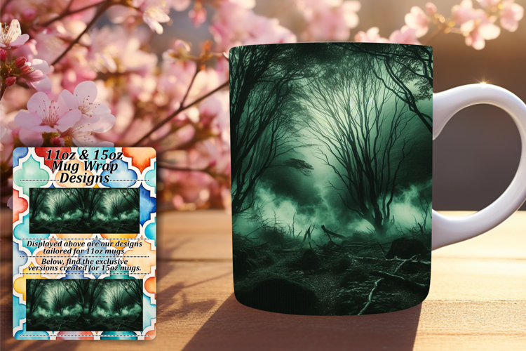 Sublime 11oz Mug Wrap Png Template , Horror Halloween